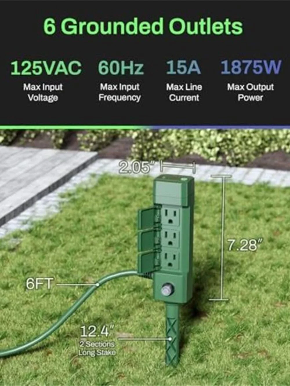 Outdoor Smart Plug Waterproof WiFi Outdoor Outlet Timer with 6 Grounded Outlets